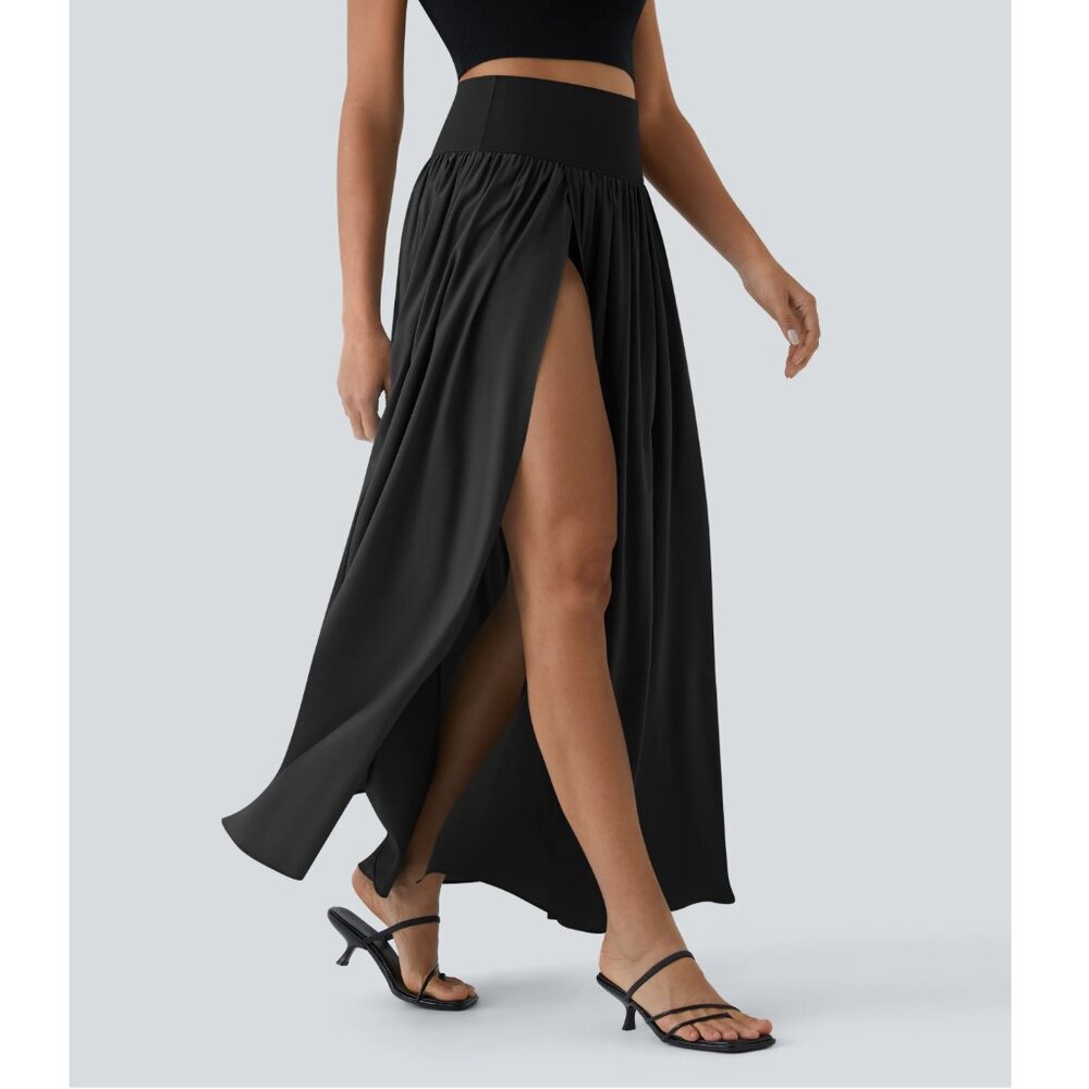 Halara Breezeful™ High Waisted Tummy Control Split 2-in-1 Flowy Maxi Skirt